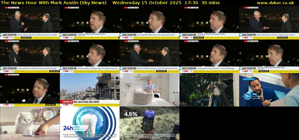 The News Hour With Mark Austin (Sky News) Wednesday 15 October 2025 17:30 - 18:00