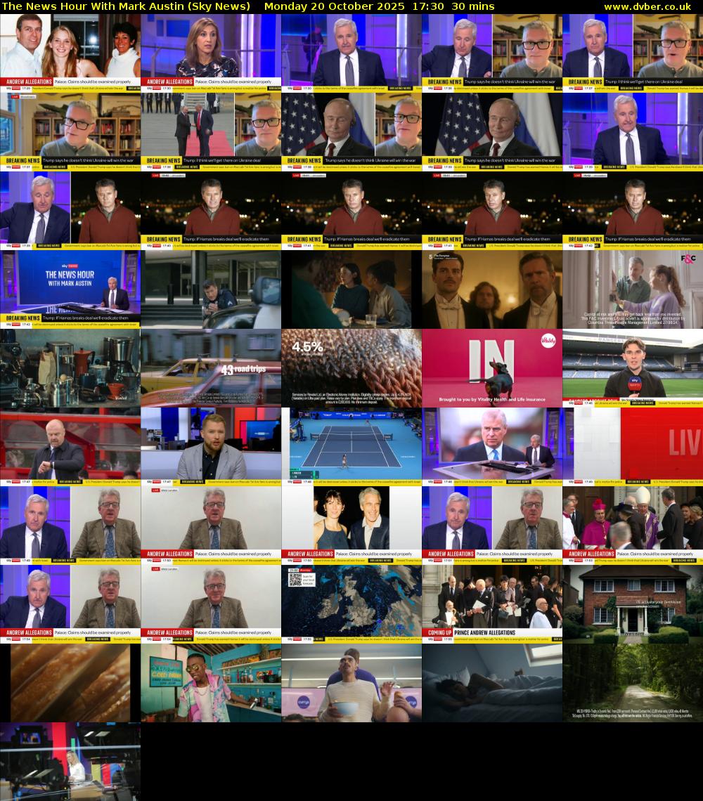 The News Hour With Mark Austin (Sky News) Monday 20 October 2025 17:30 - 18:00