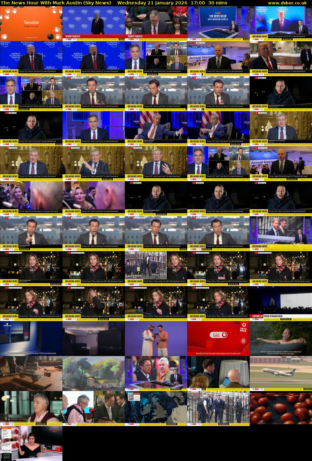 The News Hour With Mark Austin (Sky News) Wednesday 21 January 2026 17:00 - 17:30