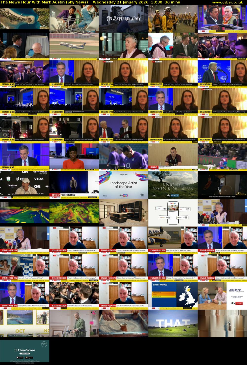 The News Hour With Mark Austin (Sky News) Wednesday 21 January 2026 18:30 - 19:00