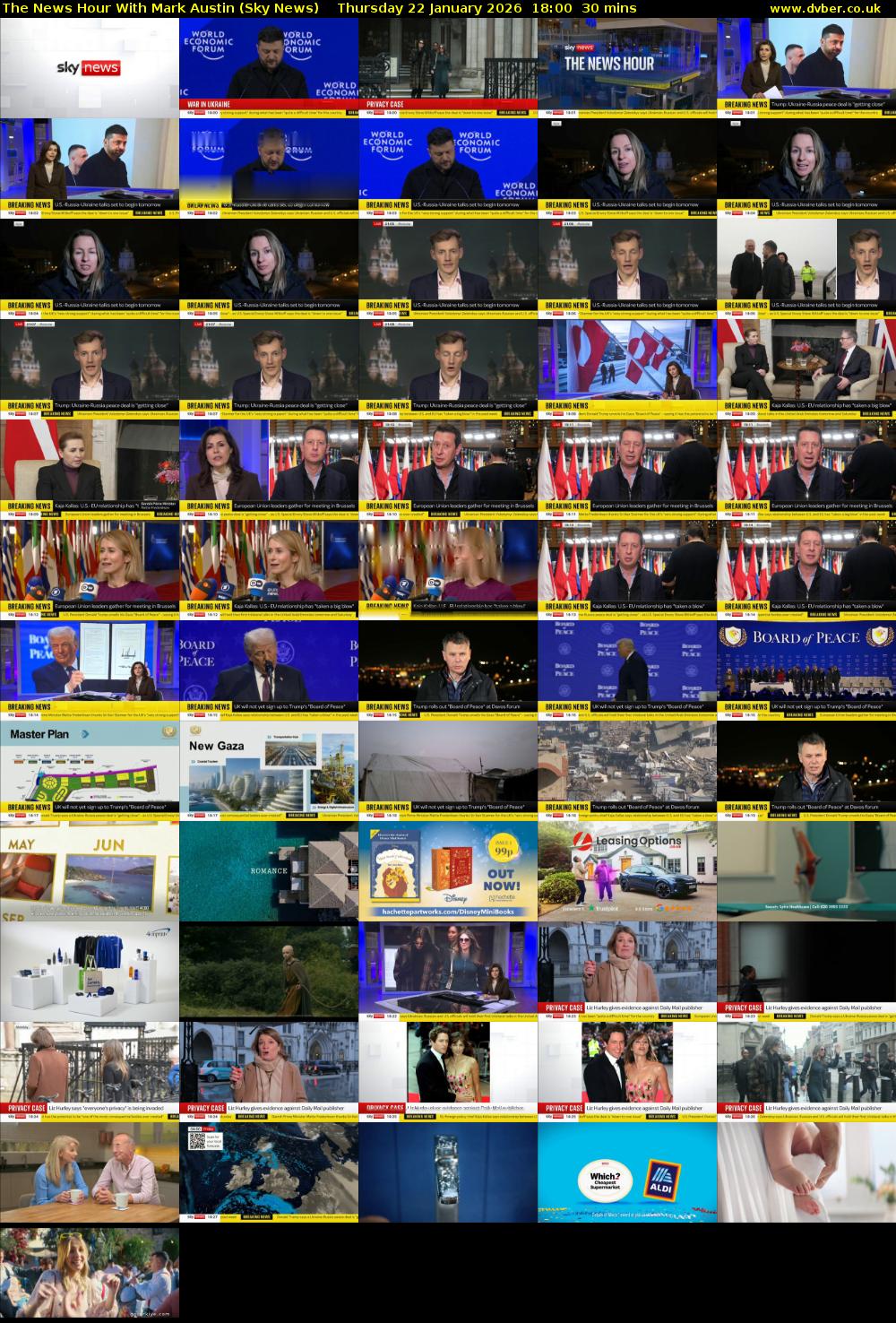 The News Hour With Mark Austin (Sky News) Thursday 22 January 2026 18:00 - 18:30