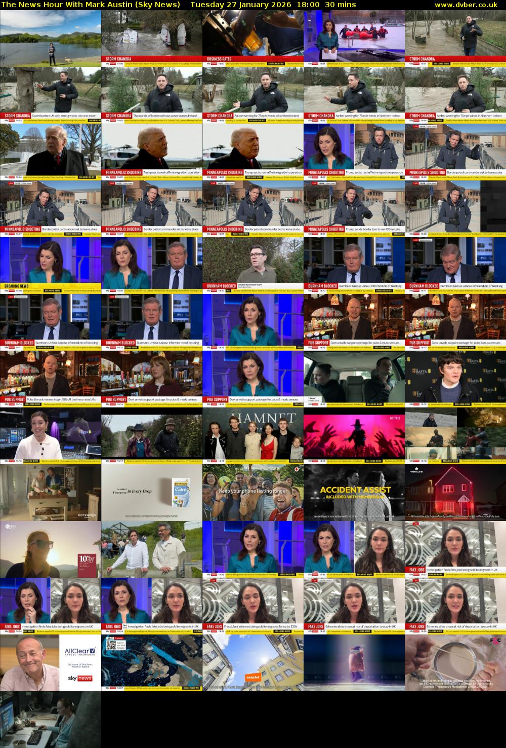 The News Hour With Mark Austin (Sky News) Tuesday 27 January 2026 18:00 - 18:30