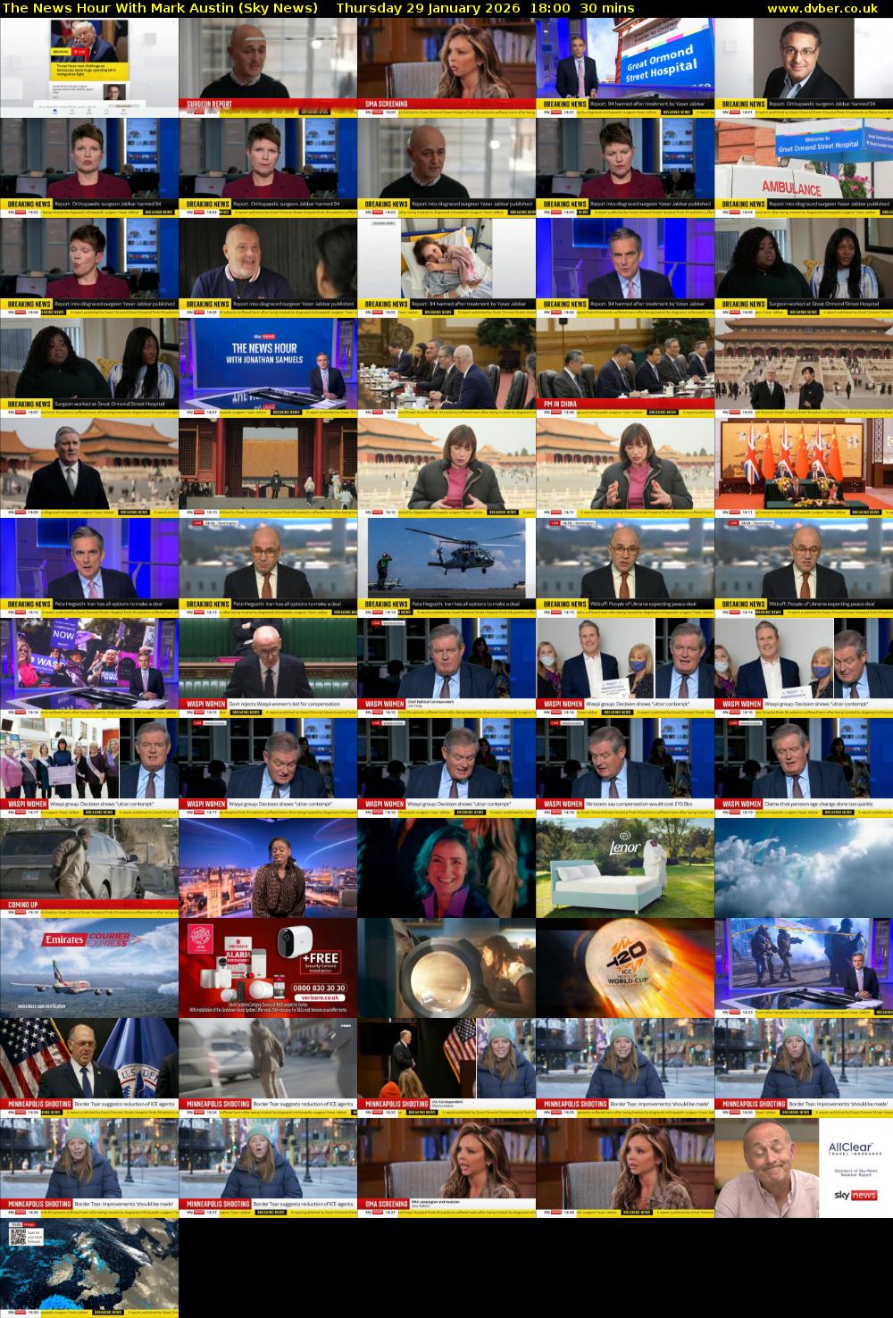 The News Hour With Mark Austin (Sky News) Thursday 29 January 2026 18:00 - 18:30