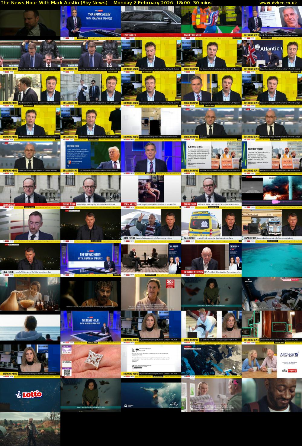 The News Hour With Mark Austin (Sky News) Monday 2 February 2026 18:00 - 18:30