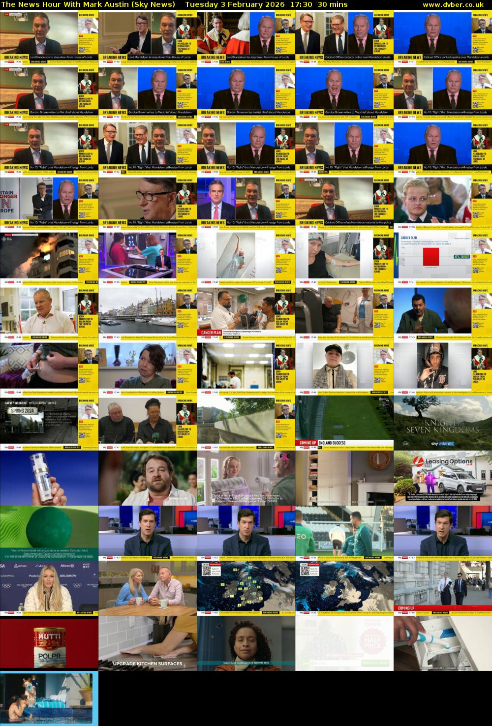 The News Hour With Mark Austin (Sky News) Tuesday 3 February 2026 17:30 - 18:00