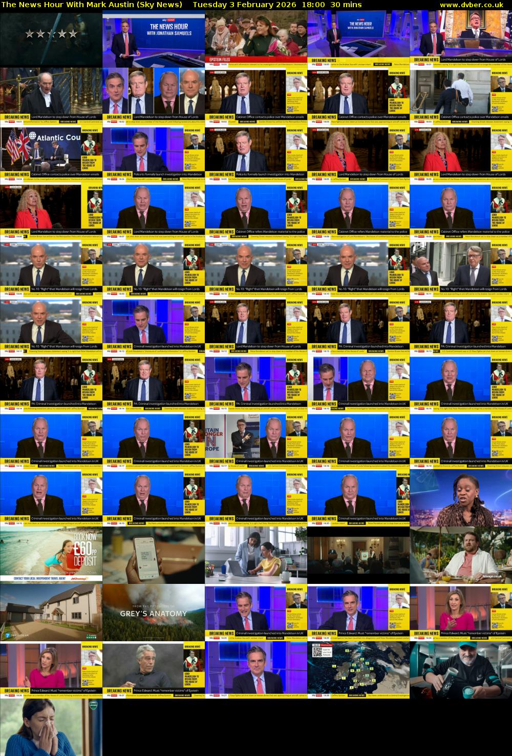 The News Hour With Mark Austin (Sky News) Tuesday 3 February 2026 18:00 - 18:30