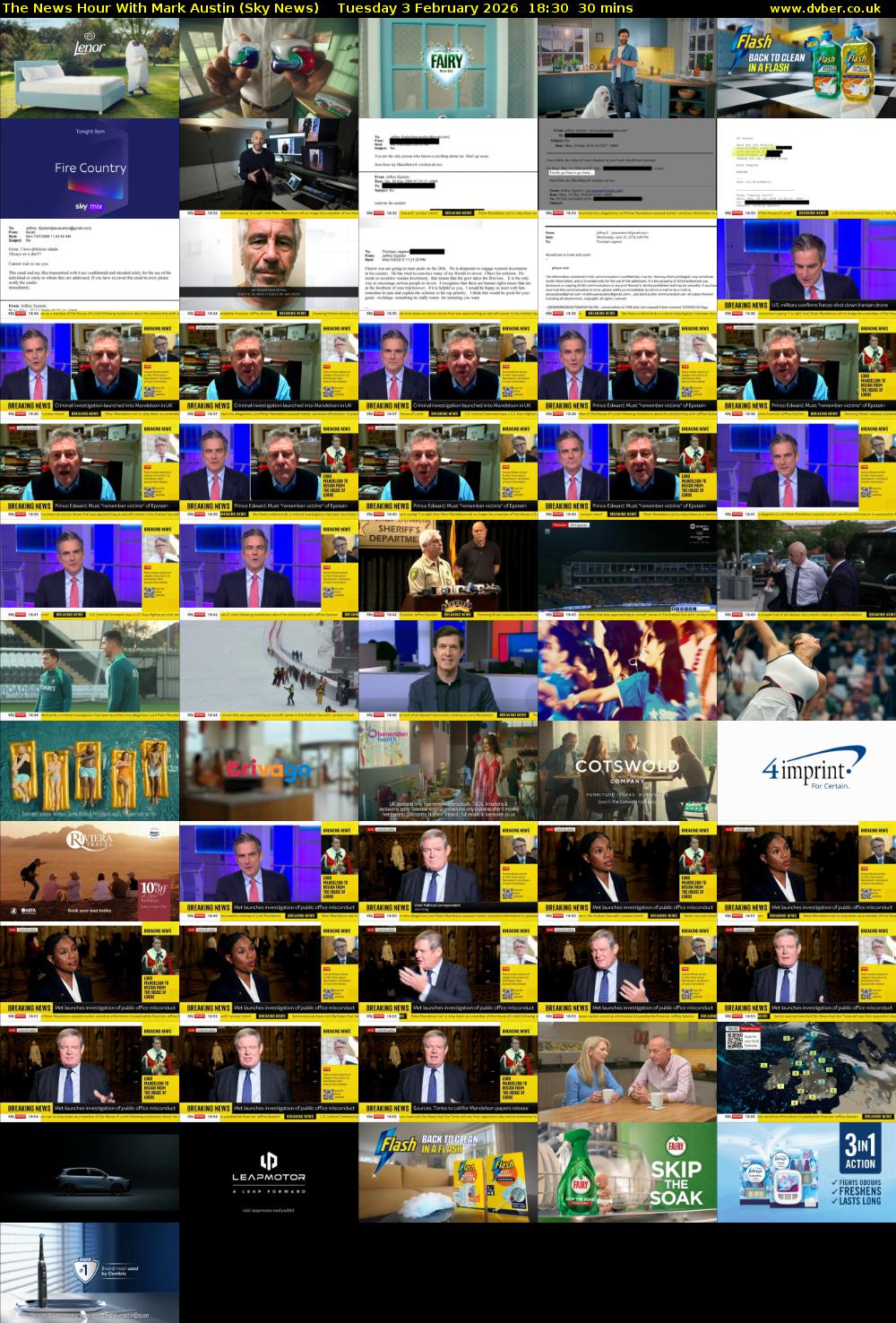 The News Hour With Mark Austin (Sky News) Tuesday 3 February 2026 18:30 - 19:00