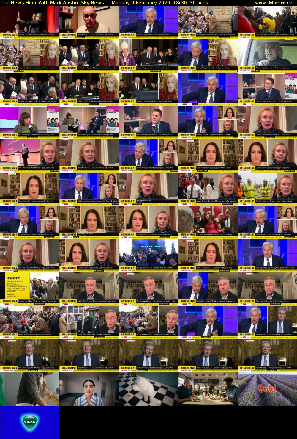 The News Hour With Mark Austin (Sky News) Monday 9 February 2026 18:30 - 19:00