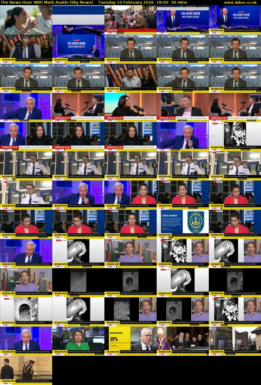 The News Hour With Mark Austin (Sky News) Tuesday 10 February 2026 18:00 - 18:30