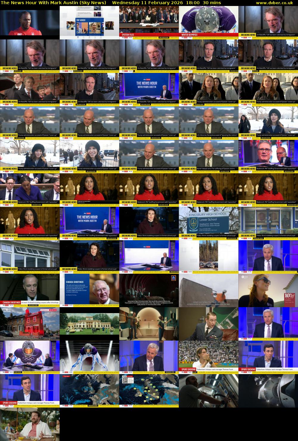 The News Hour With Mark Austin (Sky News) Wednesday 11 February 2026 18:00 - 18:30