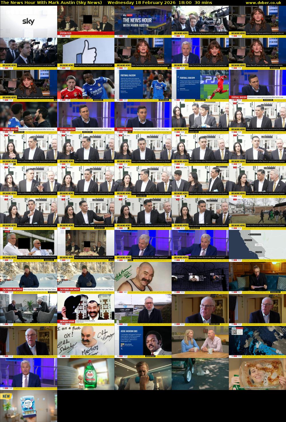 The News Hour With Mark Austin (Sky News) Wednesday 18 February 2026 18:00 - 18:30