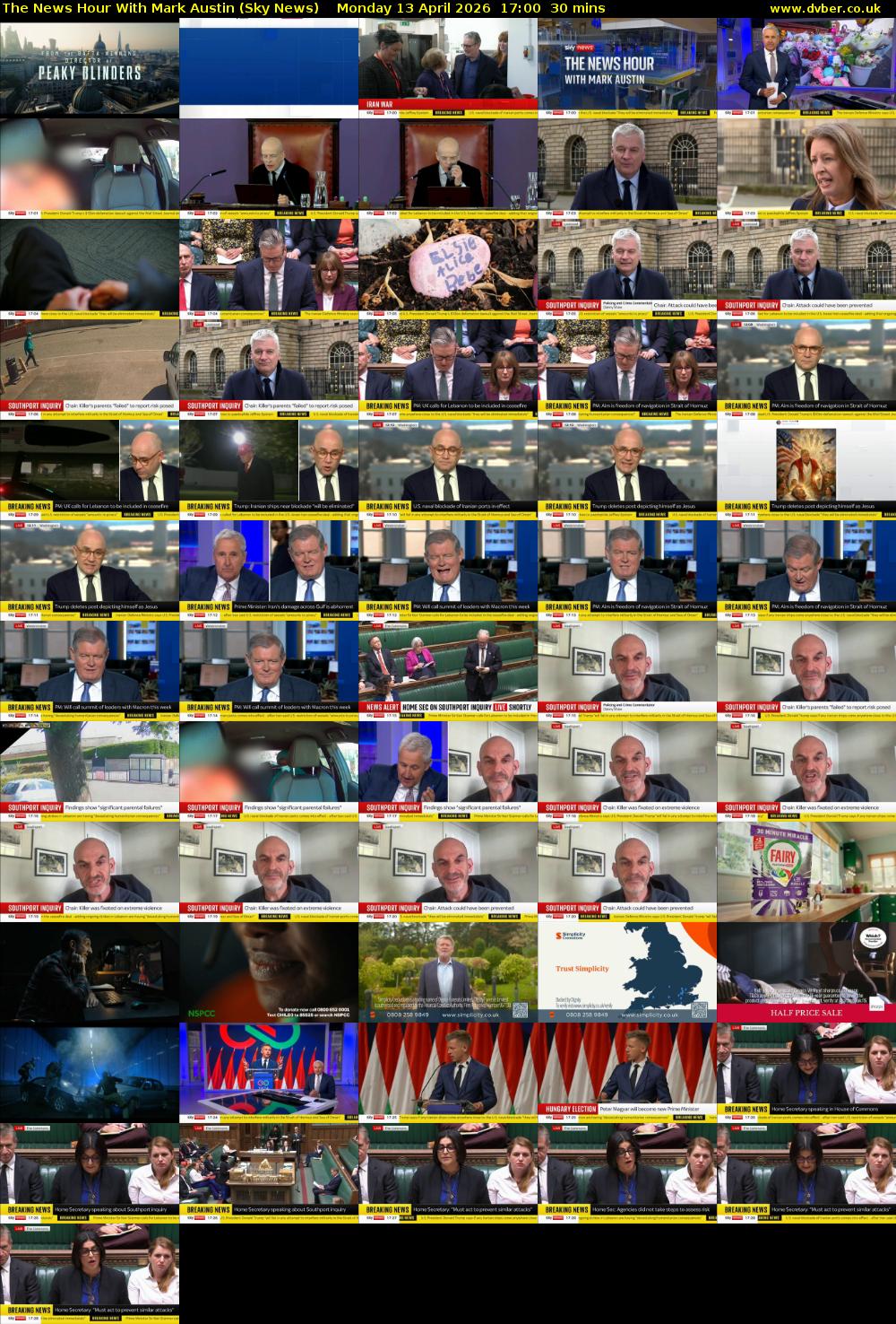 The News Hour With Mark Austin (Sky News) Monday 13 April 2026 17:00 - 17:30