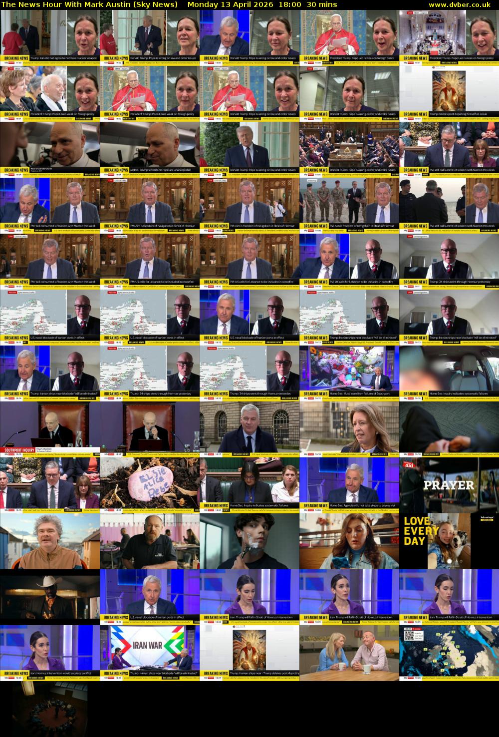 The News Hour With Mark Austin (Sky News) Monday 13 April 2026 18:00 - 18:30