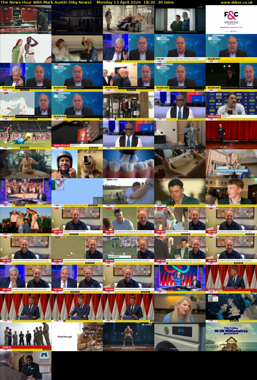 The News Hour With Mark Austin (Sky News) Monday 13 April 2026 18:30 - 19:00