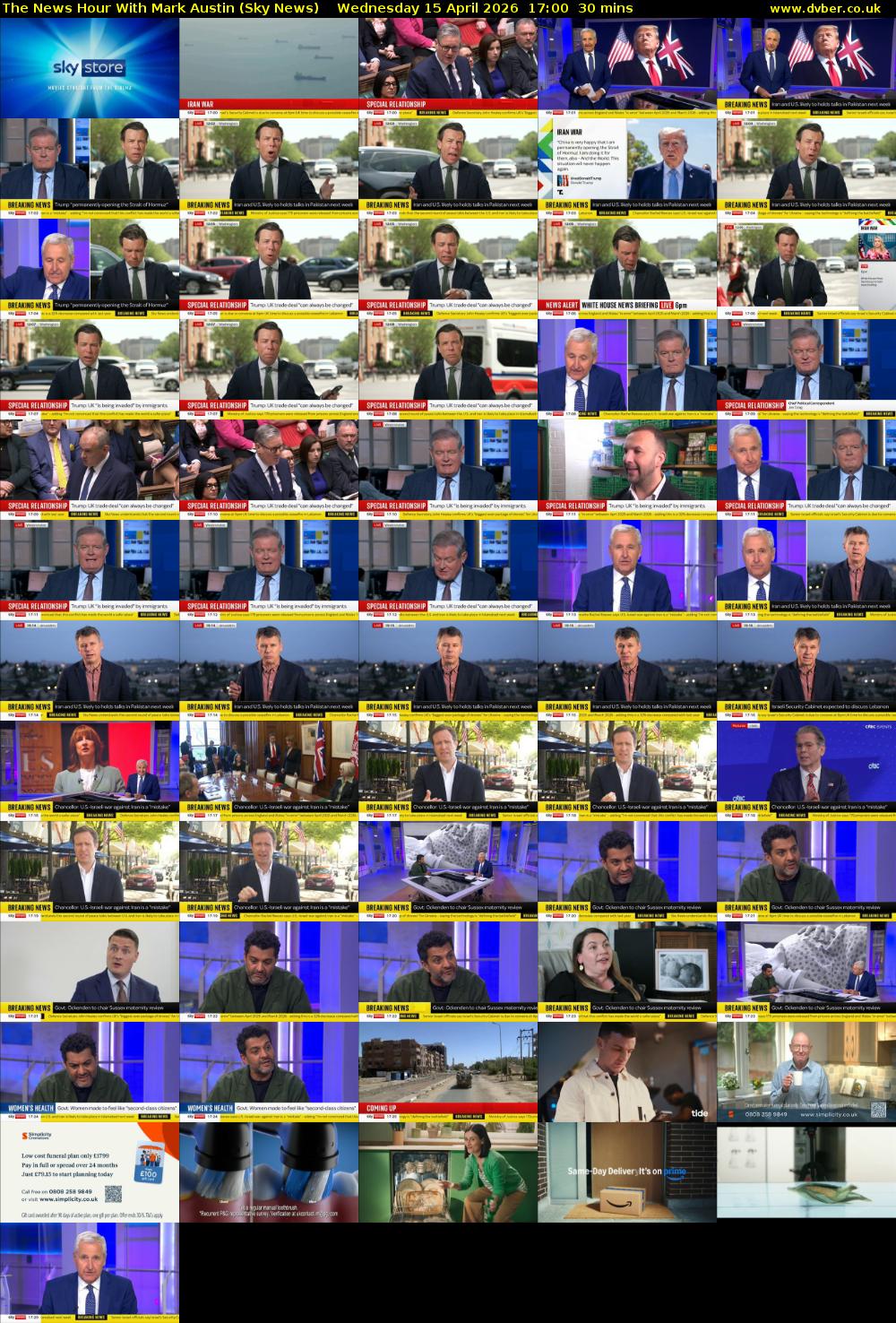 The News Hour With Mark Austin (Sky News) Wednesday 15 April 2026 17:00 - 17:30