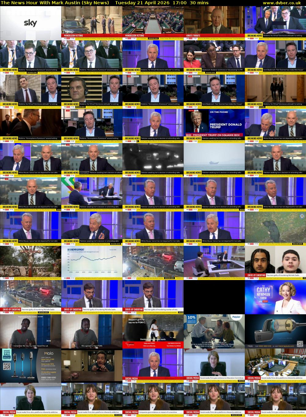The News Hour With Mark Austin (Sky News) Tuesday 21 April 2026 17:00 - 17:30