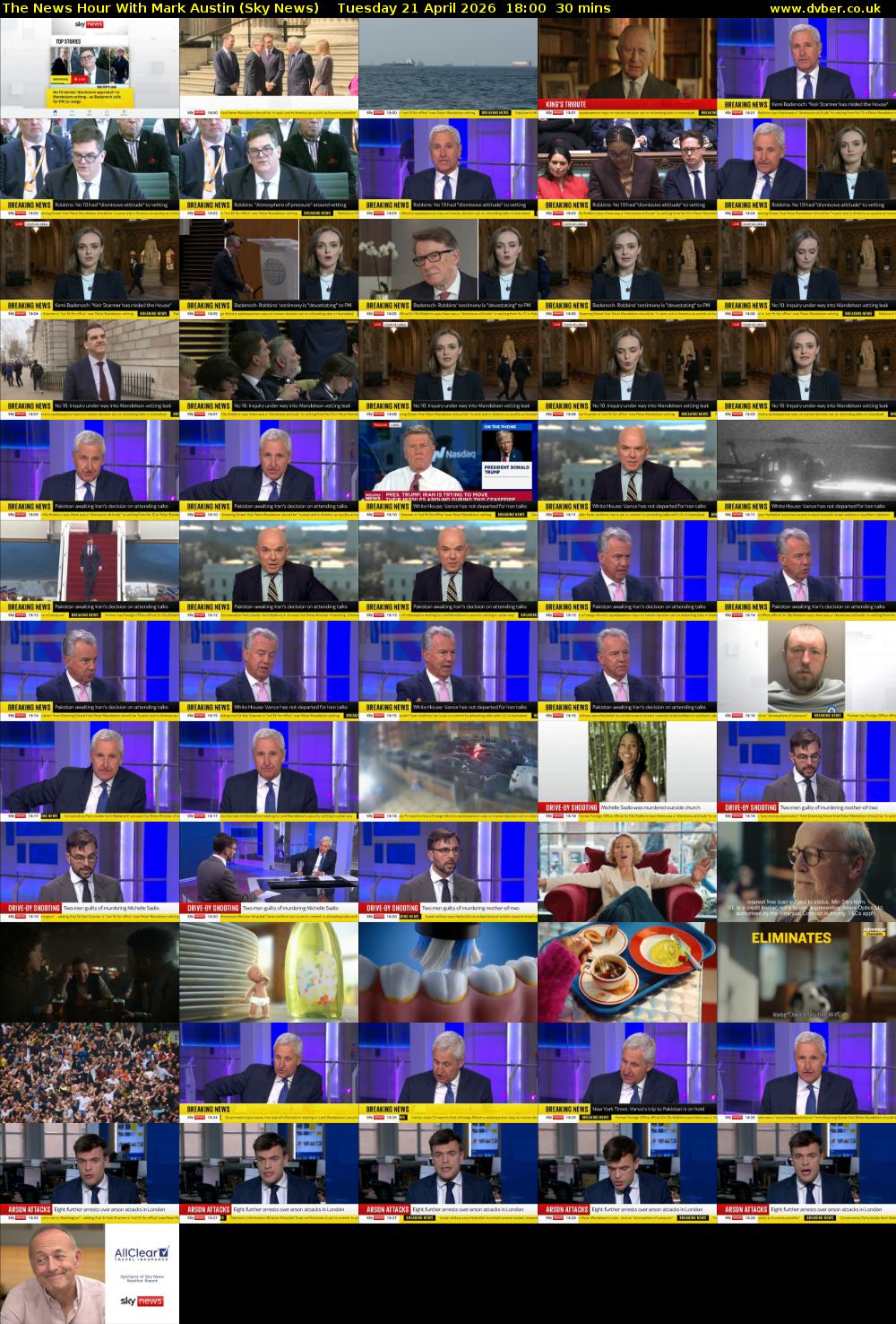 The News Hour With Mark Austin (Sky News) Tuesday 21 April 2026 18:00 - 18:30