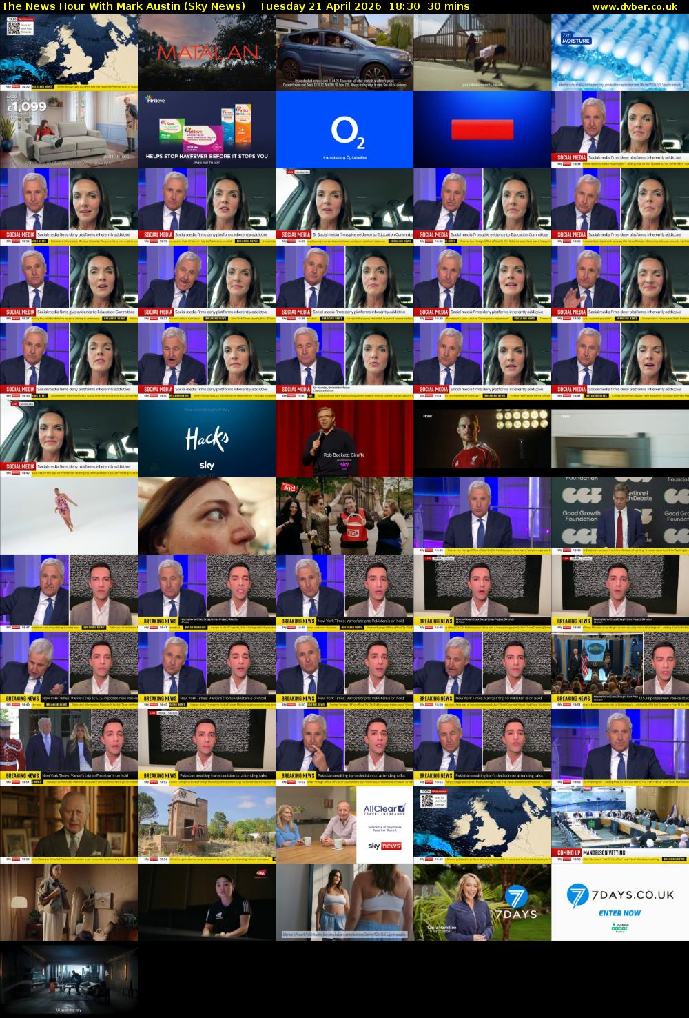 The News Hour With Mark Austin (Sky News) Tuesday 21 April 2026 18:30 - 19:00