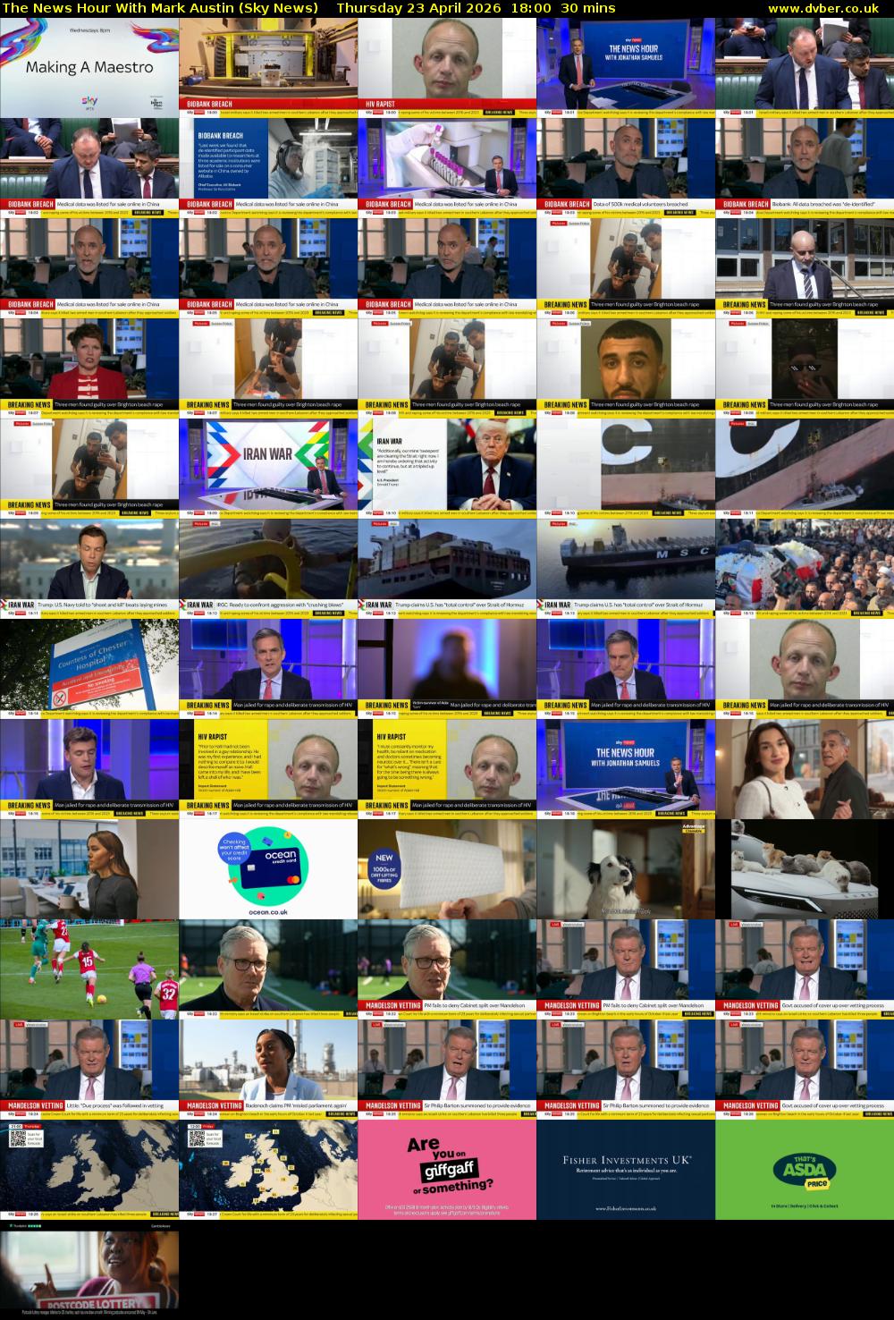 The News Hour With Mark Austin (Sky News) Thursday 23 April 2026 18:00 - 18:30