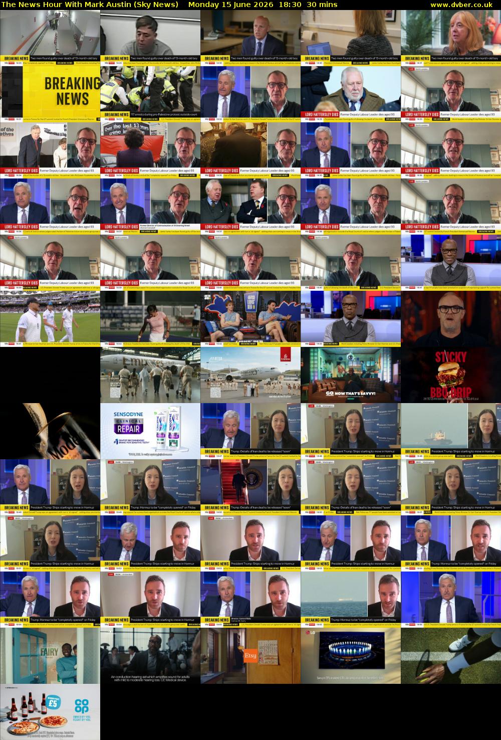 The News Hour With Mark Austin (Sky News) Monday 15 June 2026 18:30 - 19:00