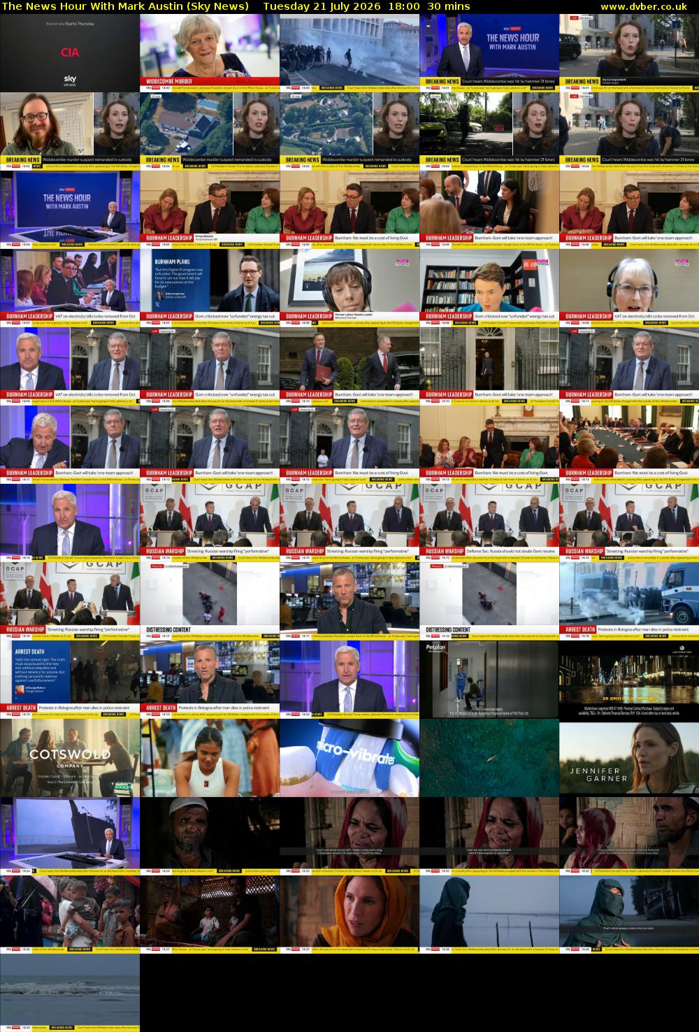 The News Hour With Mark Austin (Sky News) Tuesday 21 July 2026 18:00 - 18:30