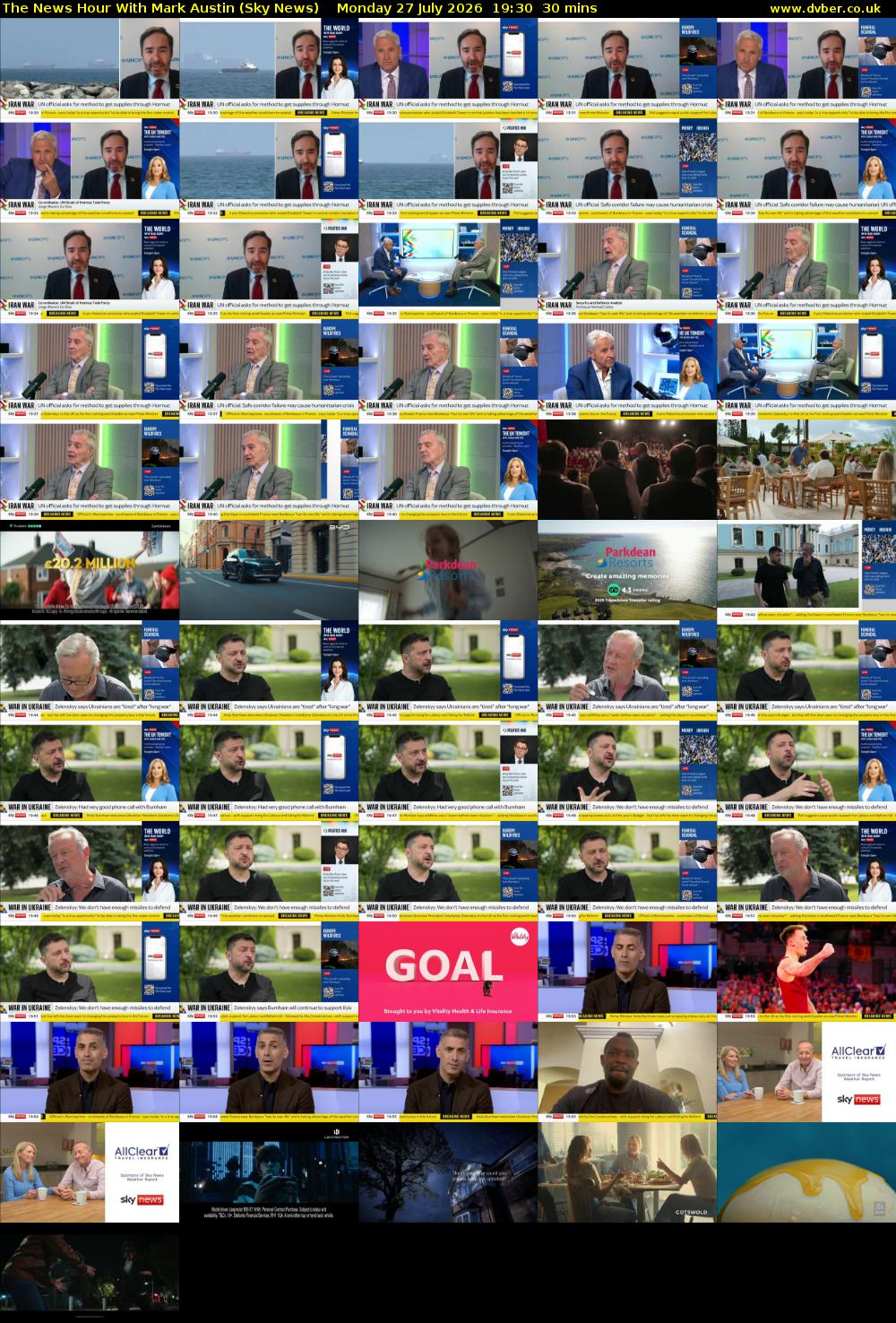 The News Hour With Mark Austin (Sky News) Monday 27 July 2026 19:30 - 20:00