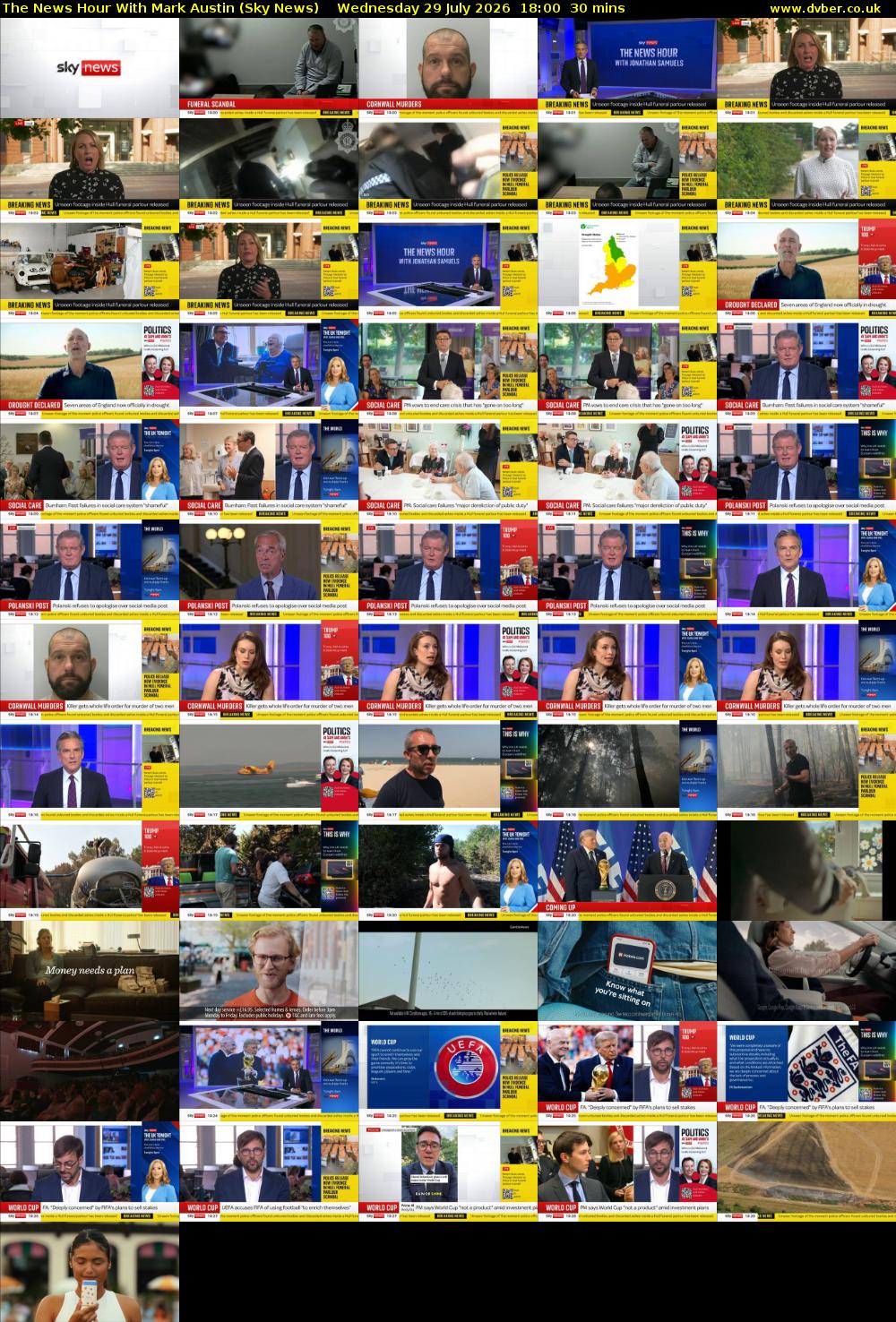 The News Hour With Mark Austin (Sky News) Wednesday 29 July 2026 18:00 - 18:30