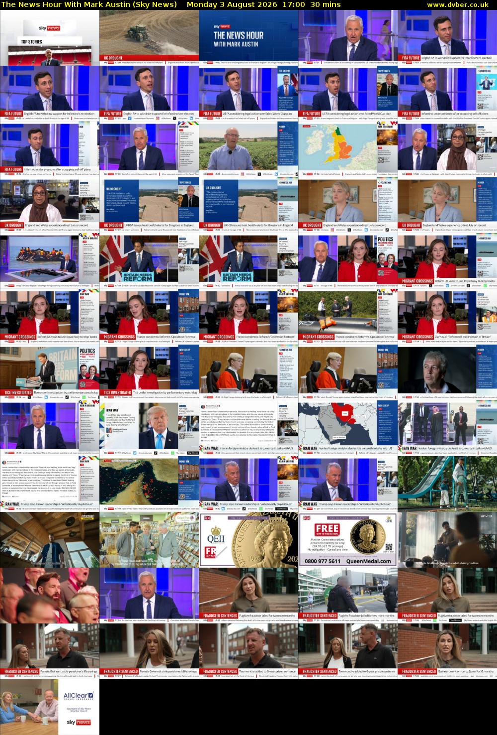 The News Hour With Mark Austin (Sky News) Monday 3 August 2026 17:00 - 17:30