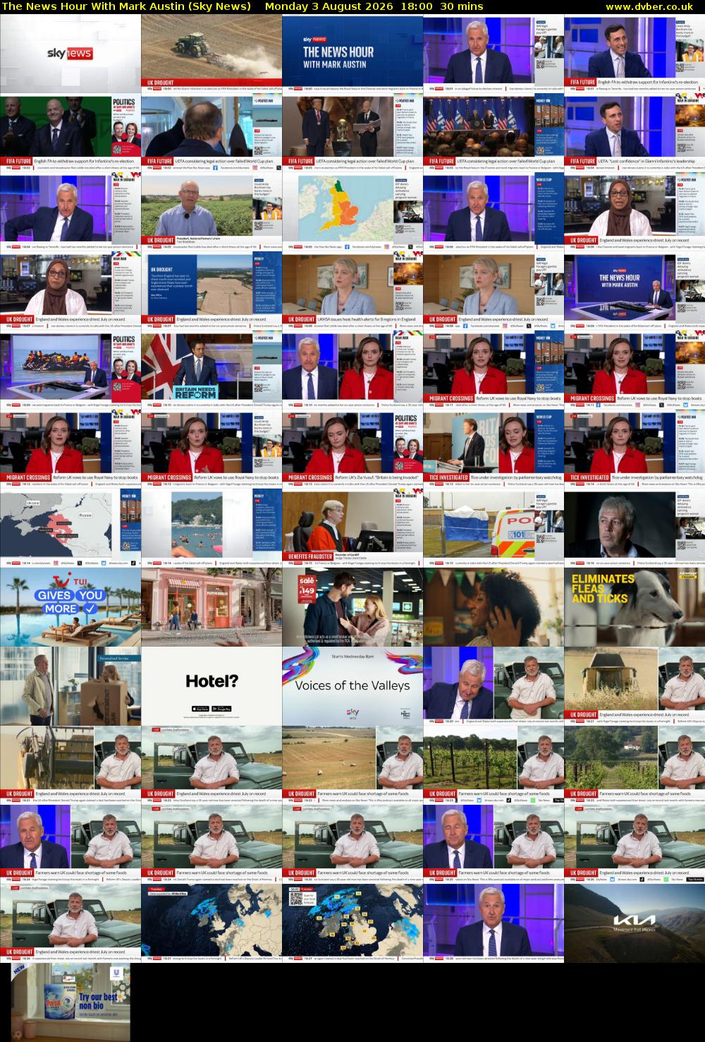 The News Hour With Mark Austin (Sky News) Monday 3 August 2026 18:00 - 18:30