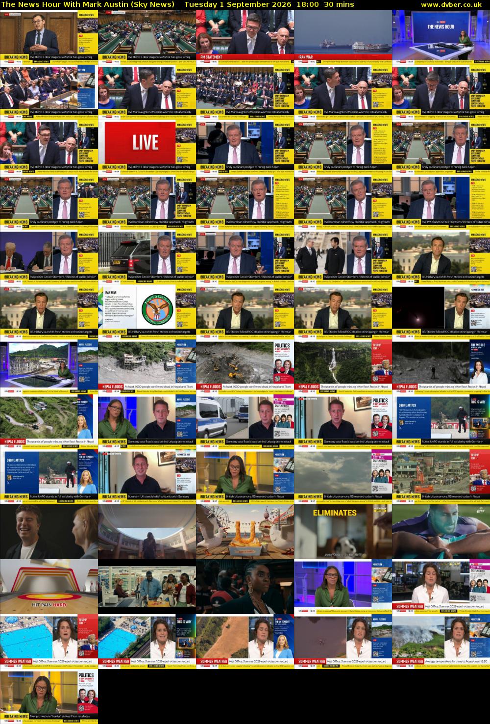 The News Hour With Mark Austin (Sky News) Tuesday 1 September 2026 18:00 - 18:30