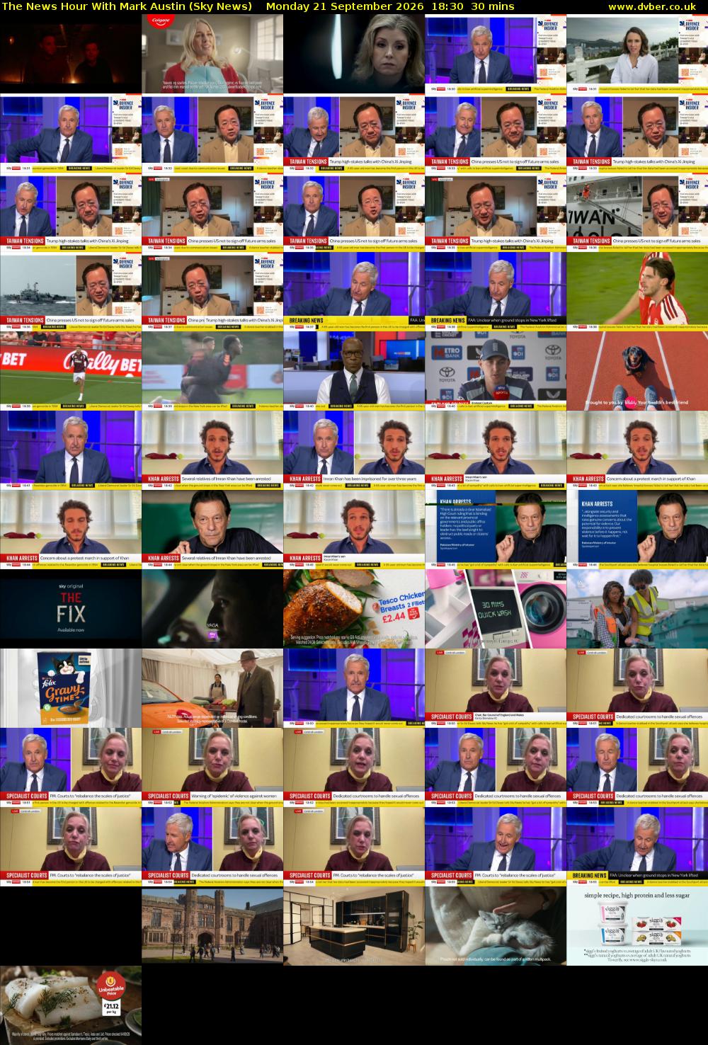 The News Hour With Mark Austin (Sky News) Monday 21 September 2026 18:30 - 19:00