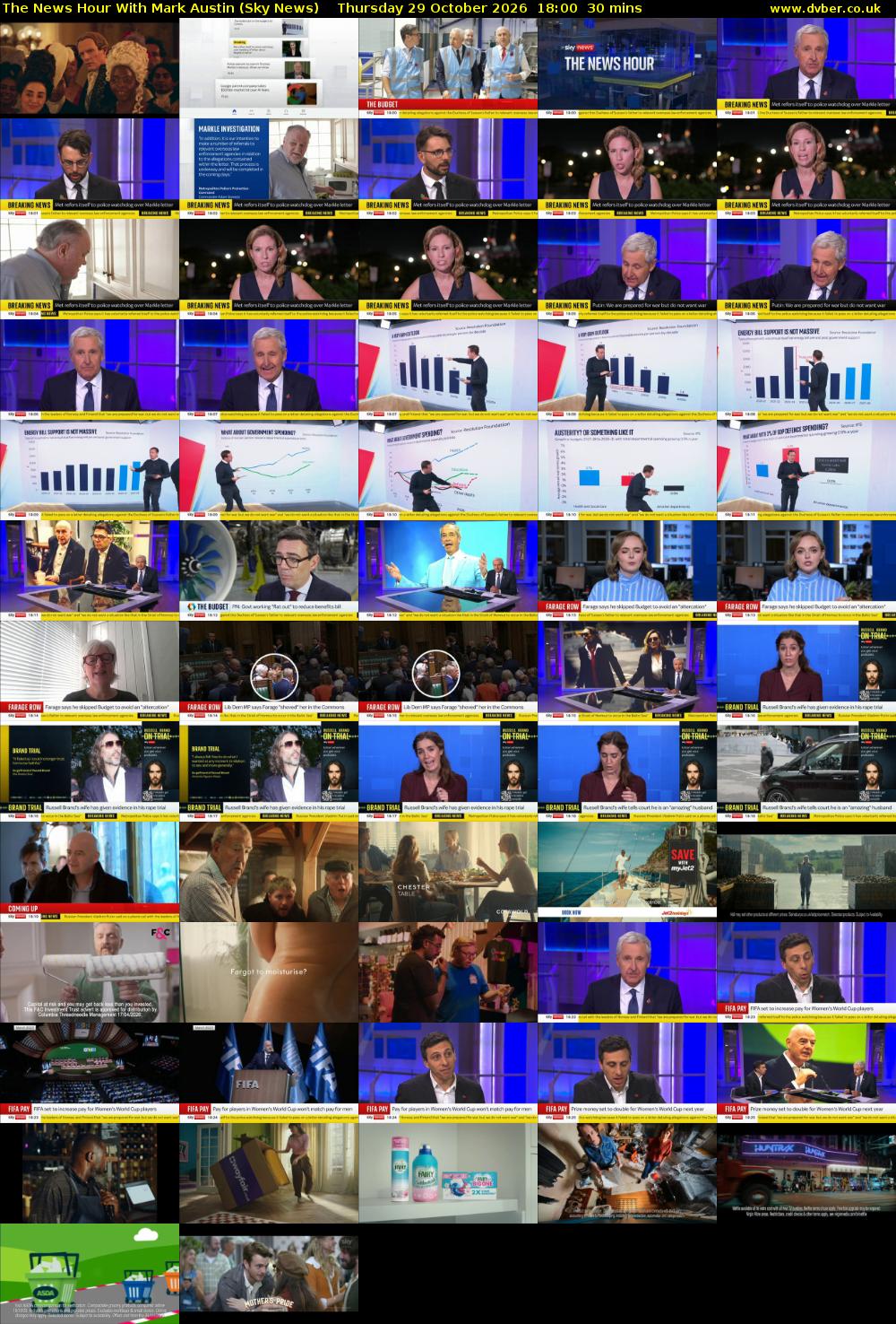 The News Hour With Mark Austin (Sky News) Thursday 29 October 2026 18:00 - 18:30