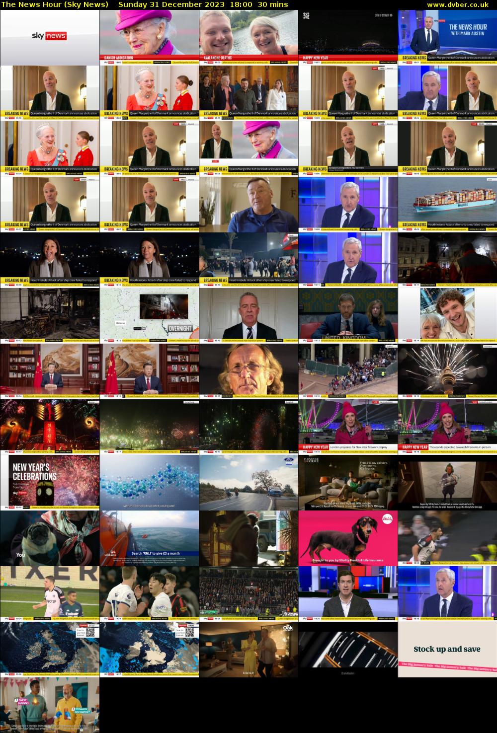 The News Hour (Sky News) Sunday 31 December 2023 18:00 - 18:30