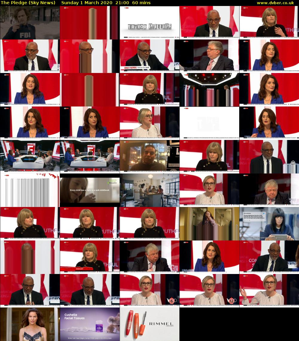 The Pledge (Sky News) Sunday 1 March 2020 21:00 - 22:00
