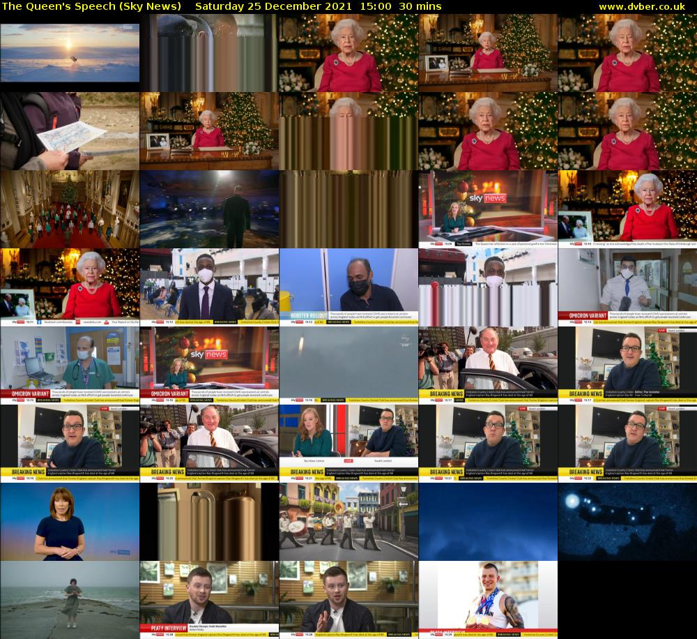 The Queen's Speech (Sky News) Saturday 25 December 2021 15:00 - 15:30