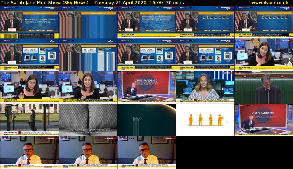 The Sarah-Jane Mee Show (Sky News) Tuesday 21 April 2020 16:00 - 16:30
