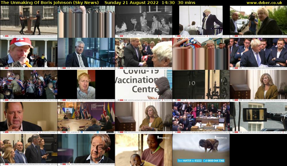 The Unmaking Of Boris Johnson (Sky News) Sunday 21 August 2022 14:30 - 15:00
