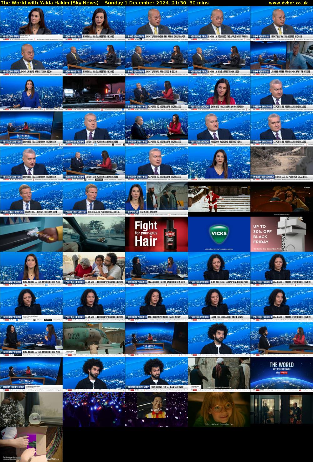 The World with Yalda Hakim (Sky News) Sunday 1 December 2024 21:30 - 22:00