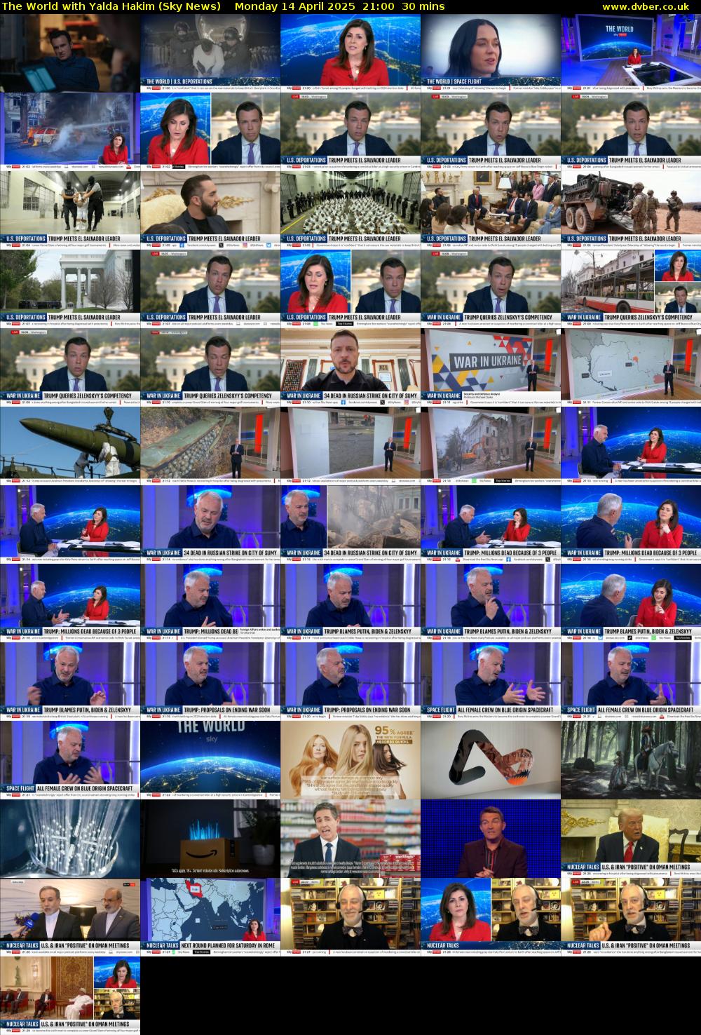 The World with Yalda Hakim (Sky News) Monday 14 April 2025 21:00 - 21:30