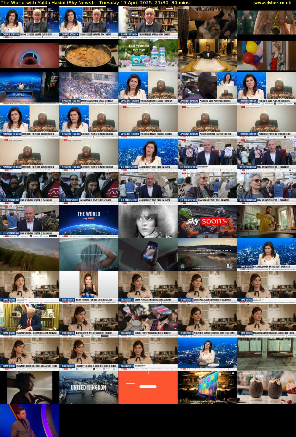 The World with Yalda Hakim (Sky News) Tuesday 15 April 2025 21:30 - 22:00