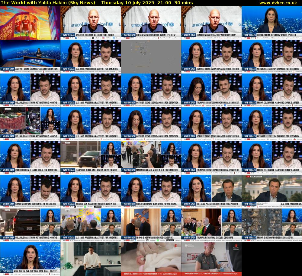 The World with Yalda Hakim (Sky News) Thursday 10 July 2025 21:00 - 21:30