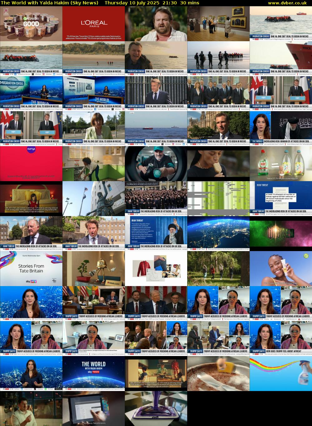 The World with Yalda Hakim (Sky News) Thursday 10 July 2025 21:30 - 22:00