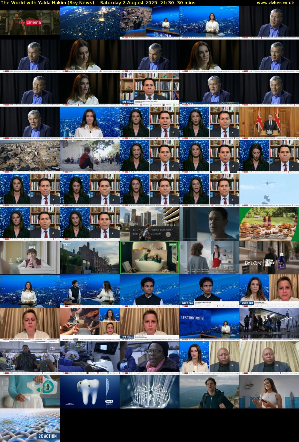 The World with Yalda Hakim (Sky News) Saturday 2 August 2025 21:30 - 22:00