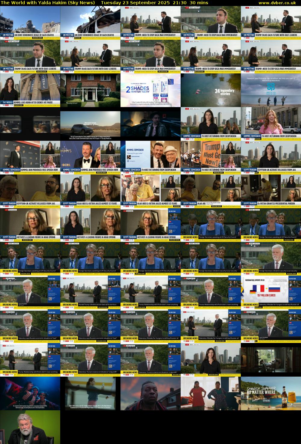 The World with Yalda Hakim (Sky News) Tuesday 23 September 2025 21:30 - 22:00