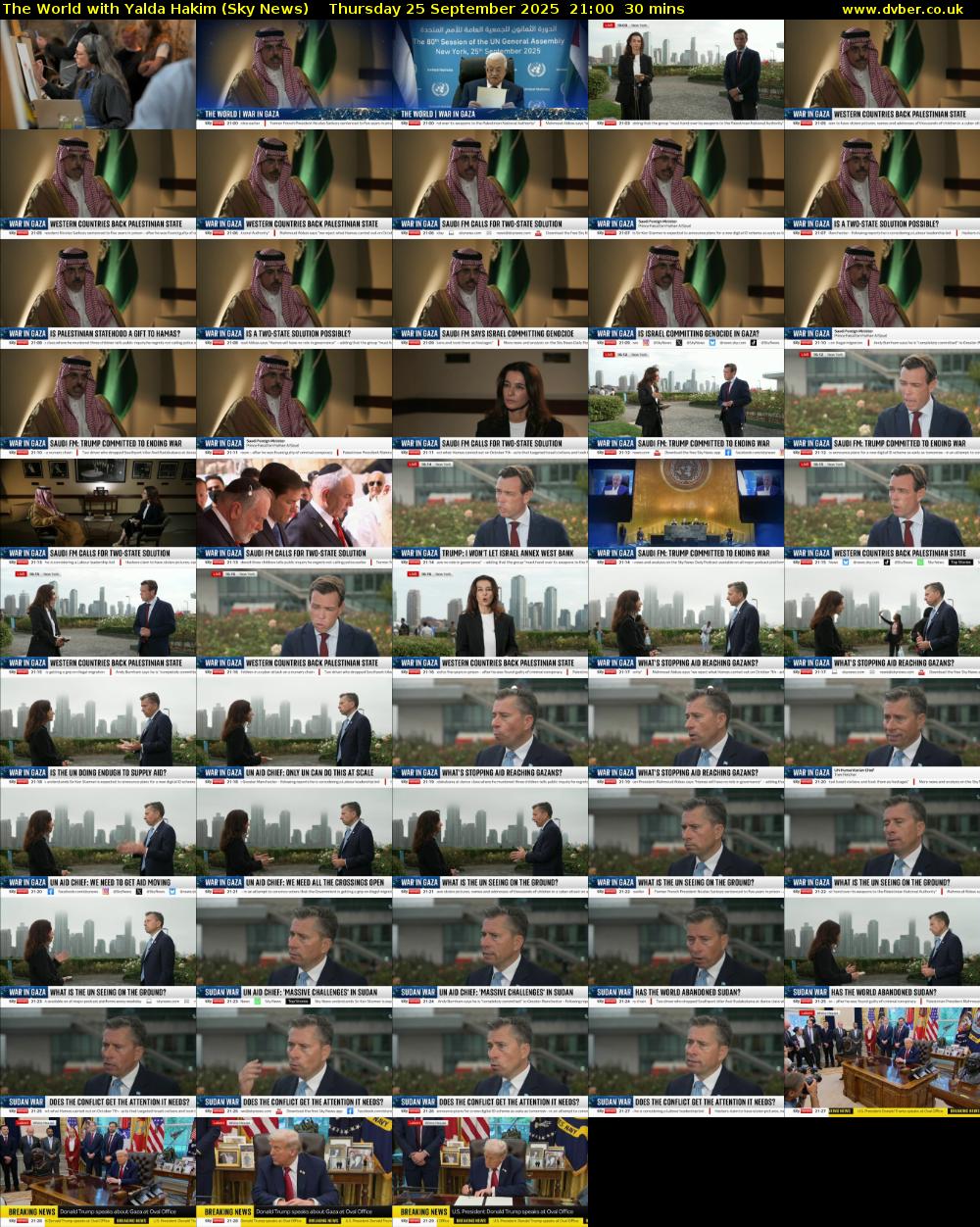 The World with Yalda Hakim (Sky News) Thursday 25 September 2025 21:00 - 21:30