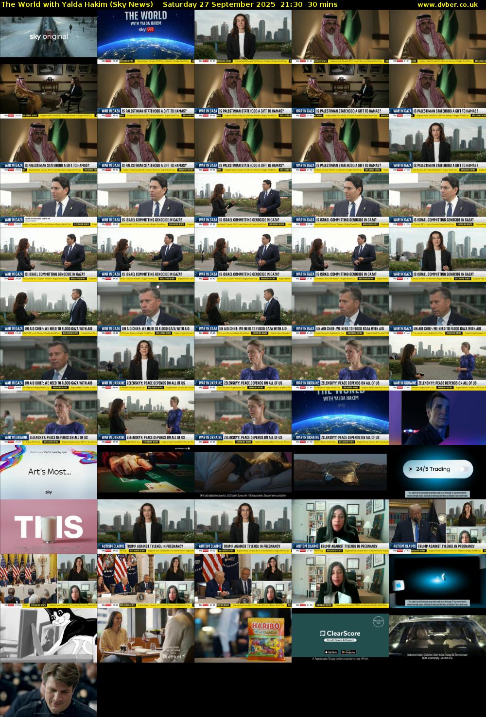 The World with Yalda Hakim (Sky News) Saturday 27 September 2025 21:30 - 22:00