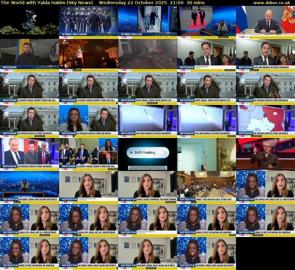 The World with Yalda Hakim (Sky News) Wednesday 22 October 2025 21:00 - 21:30