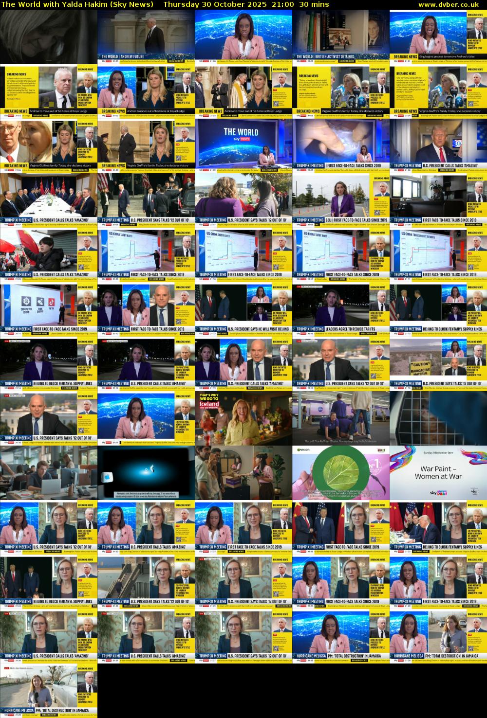 The World with Yalda Hakim (Sky News) Thursday 30 October 2025 21:00 - 21:30