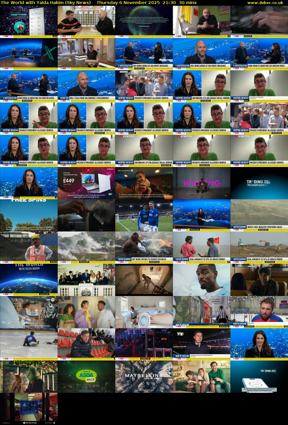 The World with Yalda Hakim (Sky News) Thursday 6 November 2025 21:30 - 22:00