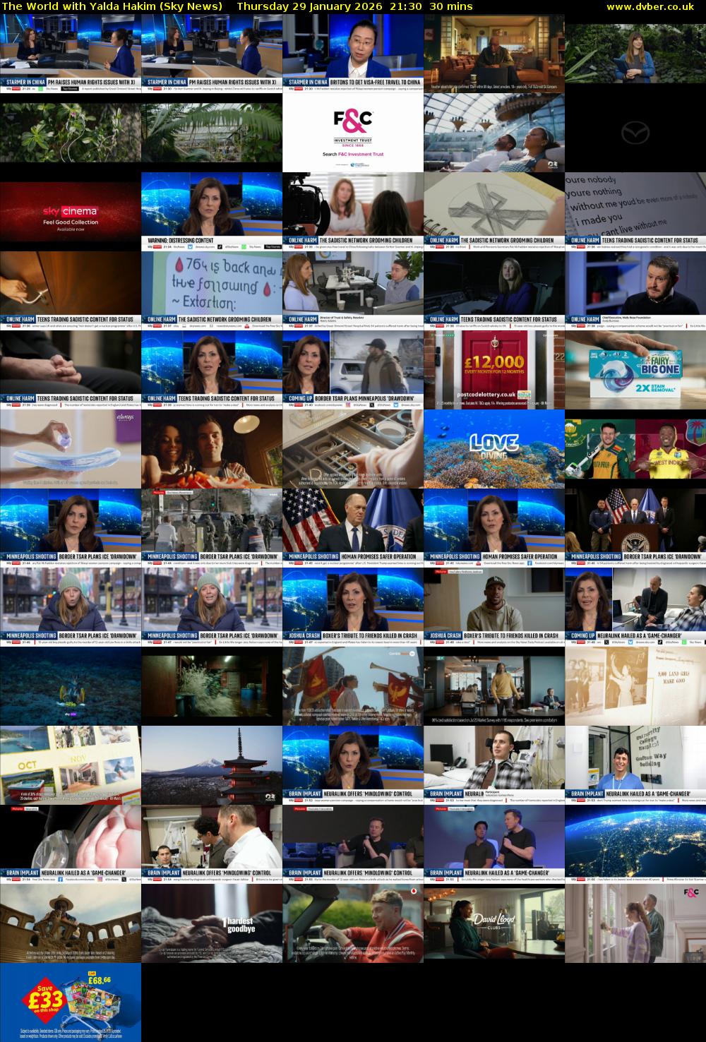 The World with Yalda Hakim (Sky News) Thursday 29 January 2026 21:30 - 22:00